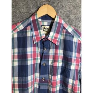 Orton Brothers Shirt Mens Medium Madras Plaid Long Sleeve Button Front Cotton